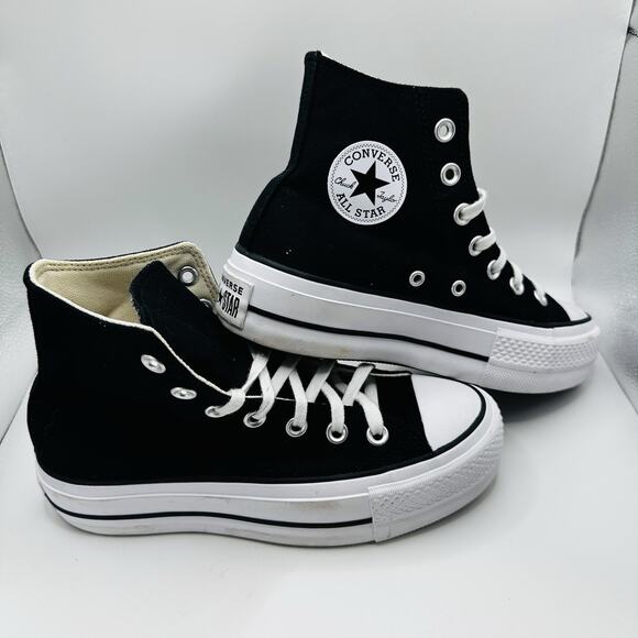 Converse Women’s Chuck All Star Platform Black/White 560845C Size 5 - Picture 3 of 8